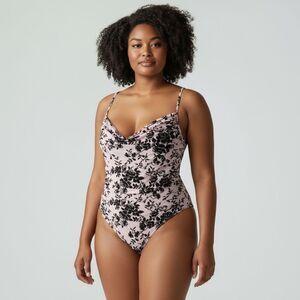 NWT SHEIN Pink and Black Lace sleeveless adjustable spaghetti straps bodysuit 3x